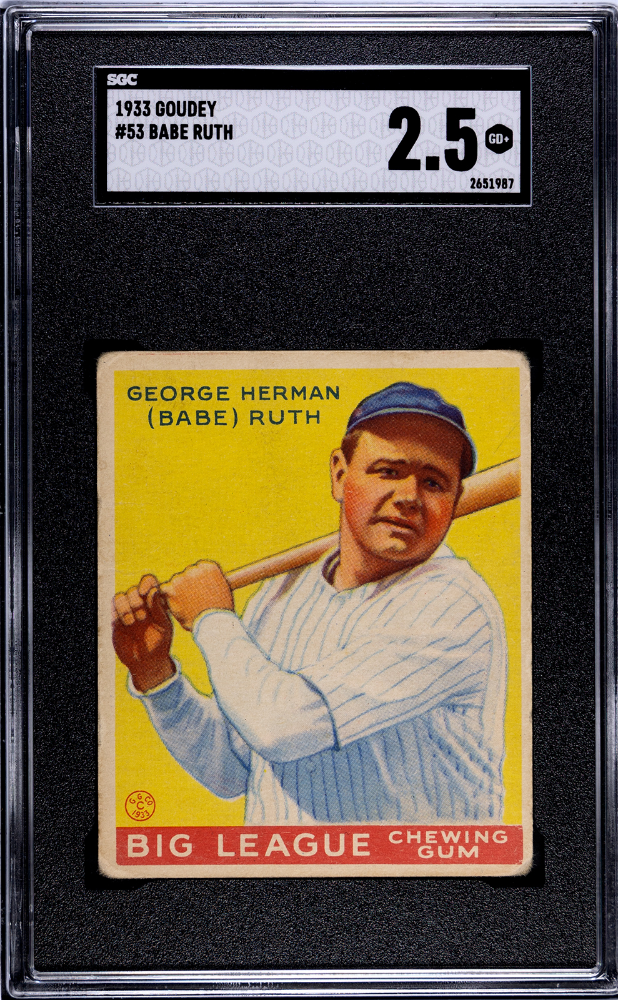 MEGA BREAK - 1933 Goudey Babe Ruth Yellow SGC 2.5!! (SEPT 2026)